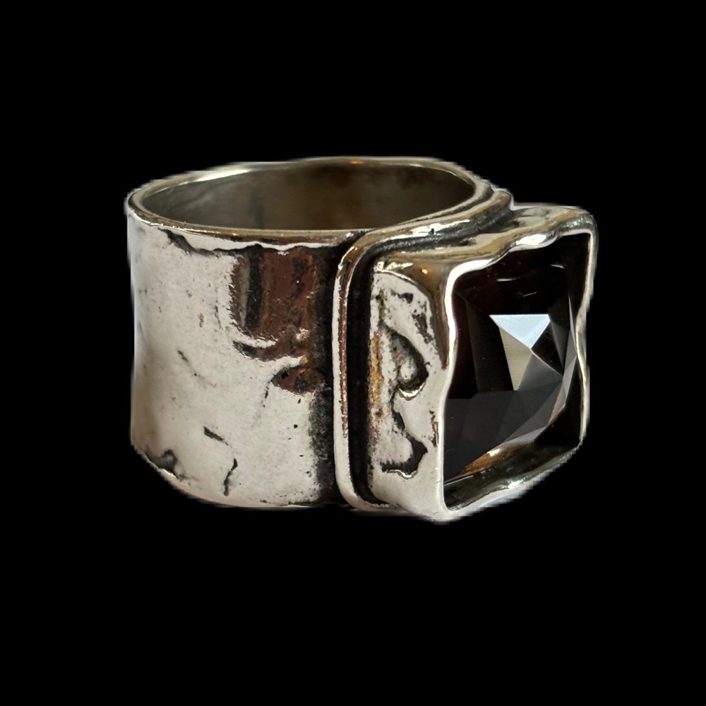Vintage Silpada Wide Band with Smoky Topaz.